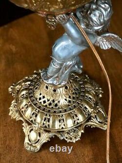 Victorian Banquet Oil Lamp Cherub P & A Royal Converted Electric