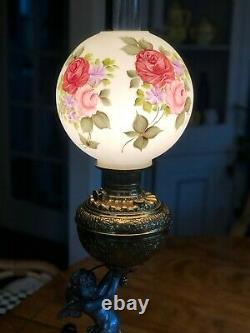 Victorian Banquet Oil Lamp Cherub P & A Royal Converted Electric