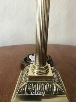 Victorian Brass Corinthian Column Electrified Oil Lamp Table Lamp H33cm