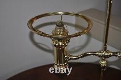 Victorian Edward Miller 7 Student Lamp Complete in Oil w Shade & Chimney