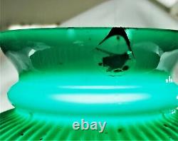 Victorian Emeralite Green Ribbed Cased Glass Oil Student Rail Lamp Electrified