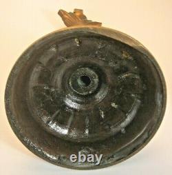 Victorian Figural Dolphin Oil Lamp with Hink's Duplex Burner & Black Glass Font