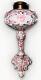 Victorian Junior Banquet Lamp Oil or Kerosene Applied Pink Flowers Gilt Antique