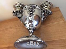 Victorian Silver Plated Double Burner Oil Lamp