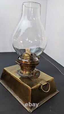 Viking Brass Oil Lamp Antique Nautical Decor Complete/coach Lamp/ Vtg