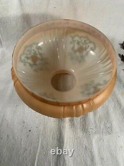 Vintage 10 Coleman Lamp Shade Floral GLASS DOME Oil Lamp Fancy Table Lamp Shade