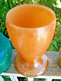 Vintage 1930s Aladdin Venetian Art Glass Vase Oil Kerosene Lamp With Shade