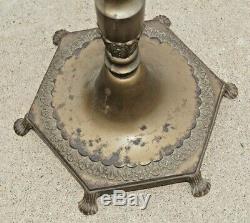 Vintage 1930s Era Aladdin Oil Floor Lamp With Aladdin Milk Glass Lamp Shade