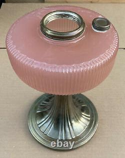 Vintage 1937-39 Silver Aladdin B-98 Rose Moonstone Queen Kerosene Oil Lamp