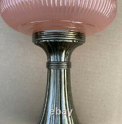 Vintage 1937-39 Silver Aladdin B-98 Rose Moonstone Queen Kerosene Oil Lamp