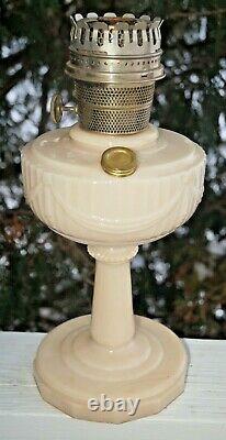 Vintage 1940 49 Aladdin Tall Lincoln Drape White Alacite Glass Oil Lamp