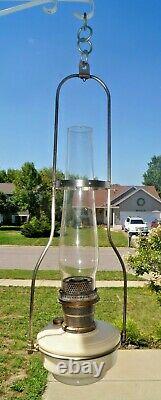 Vintage 1940s Aladdin #12 Alacite Hanging Oil Kerosene Lamp Chimney & Frame