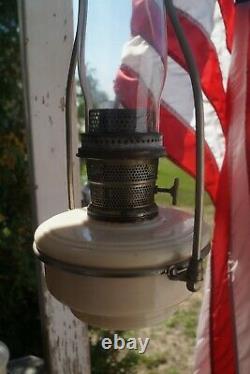 Vintage 1940s Aladdin #12 Alacite Hanging Oil Kerosene Lamp Chimney & Frame