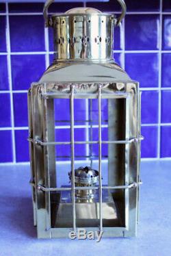 Vintage 1943 Brass Chief Light Anchor Lantern Ships Nautical Lamp Oil Burner