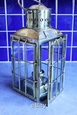 Vintage 1943 Brass Chief Light Anchor Lantern Ships Nautical Lamp Oil Burner