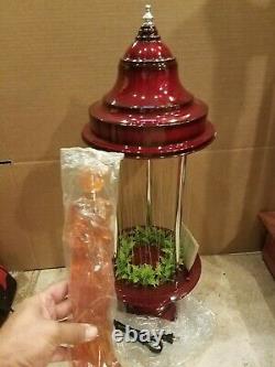 Vintage 1960's Fox Red Oil Rain Lamp with Rose Greek Goddess 32 Table Model