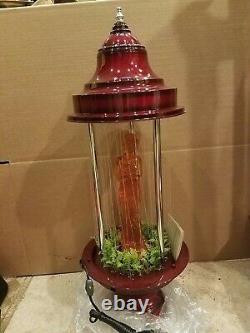 Vintage 1960's Fox Red Oil Rain Lamp with Rose Greek Goddess 32 Table Model