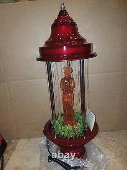 Vintage 1960's Fox Red Oil Rain Lamp with Rose Greek Goddess 32 Table Model