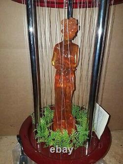 Vintage 1960's Fox Red Oil Rain Lamp with Rose Greek Goddess 32 Table Model