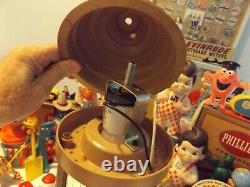 Vintage 1970's 17 Table Top Cabin Oil Rain Lamp Gold Tone with waterwheel / light