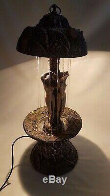 Vintage 70s 3 Goddess Rain Oil Lamp Working