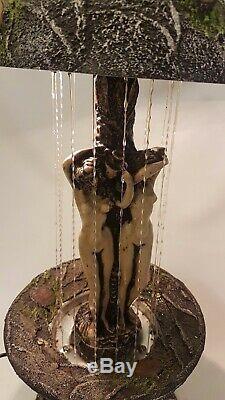 Vintage 70s 3 Goddess Rain Oil Lamp Working