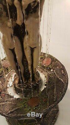 Vintage 70s 3 Goddess Rain Oil Lamp Working