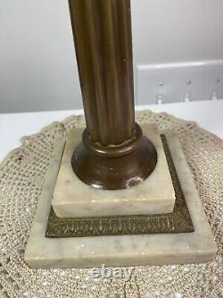 Vintage ANTIQUE BOSTON SANDWICH GLASS Oil KEROSENE Cranberry Red LAMP