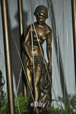 Vintage ANTIQUE Brass 20 HANGING Mineral Oil Nude GREEK GODDESS RAIN LAMP USA