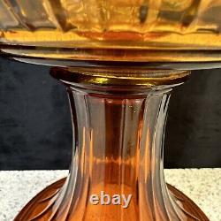 Vintage Aladdin #23 Amber Glass Short Lincoln Drape Oil Lamp & Burner Shade 24