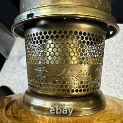 Vintage Aladdin #23 Amber Glass Short Lincoln Drape Oil Lamp & Burner Shade 24