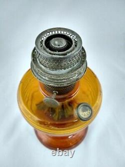 Vintage Aladdin Beehive Pattern Nu-type Model B Amber Glass Oil Lamp