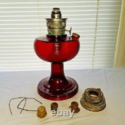 Vintage Aladdin Beehive Ruby Red Lamp & Burner
