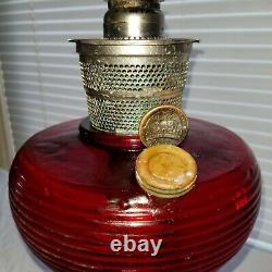 Vintage Aladdin Beehive Ruby Red Lamp & Burner