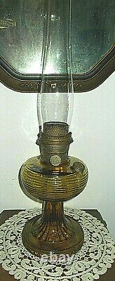 Vintage Aladdin Oil Lamp Amber Beehive Nu-type Model B Chicago