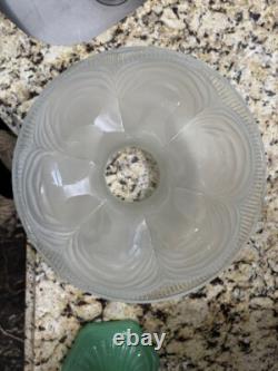 Vintage Alladin Jadeite Corinthian Oil Lamp With Satin Drape Shade-COMPLETE