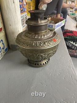 Vintage Antique 1890's THE ROCHESTER Embossed Brass Oil Lamp Circa