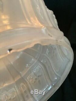 Vintage Antique Aladdin 416 Frosted Satin White Hanging Glass Oil Lamp Shade 10
