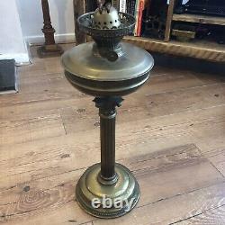 Vintage Antique Brass Duplex Corinthian Column Oil Lamp