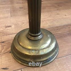 Vintage Antique Brass Duplex Corinthian Column Oil Lamp