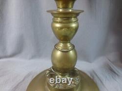 Vintage Antique Brass Duplex Oil Lamp Complete With Chimney Shepards Hut Lamp