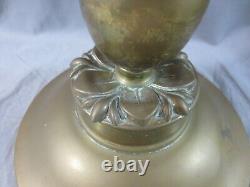 Vintage Antique Brass Duplex Oil Lamp Complete With Chimney Shepards Hut Lamp