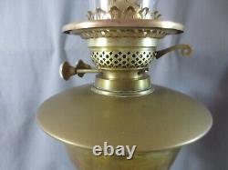 Vintage Antique Brass Duplex Oil Lamp Complete With Chimney Shepards Hut Lamp