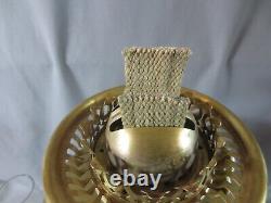 Vintage Antique Brass Duplex Oil Lamp Complete With Chimney Shepards Hut Lamp