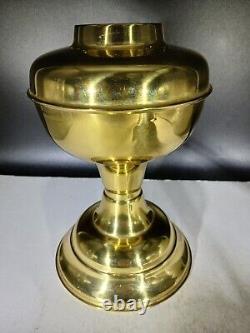 Vintage Antique Brass Oil Lamp & White Milk Glass Oil Lamp Shade Dual wicks