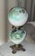Vintage Antique Gone With Wind Oil Lamp Hand Painted Globes Climax USA Pretty