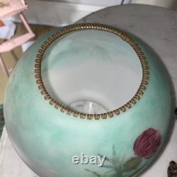 Vintage Antique Gone With Wind Oil Lamp Hand Painted Globes Climax USA Pretty
