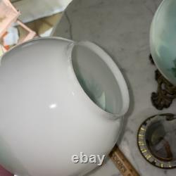 Vintage Antique Gone With Wind Oil Lamp Hand Painted Globes Climax USA Pretty