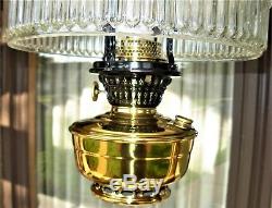 Vintage/Antique Hanging Aladdin Model 12 Brass Oil Lamp Original 616 Glass Shade