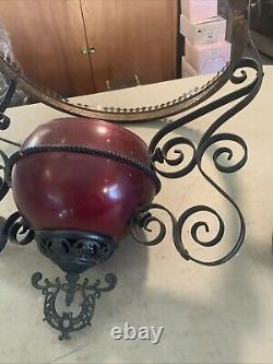 Vintage Antique Hanging Parlor Oil Lamp Part Frame Miller New Juno